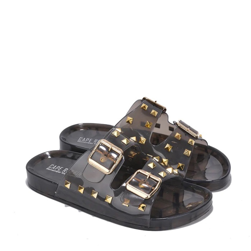Cape Robbin Regal Black Jelly Studded Slide Sandals Women’s Size 8 - Picture 6 of 11